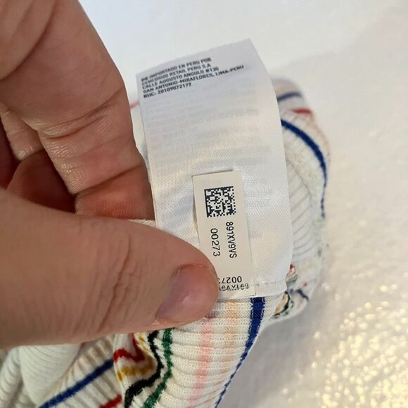 American Eagle Cropped Tube Top Women's Medium Striped Stretch Hippie Boho Rave - Picture 7 of 8